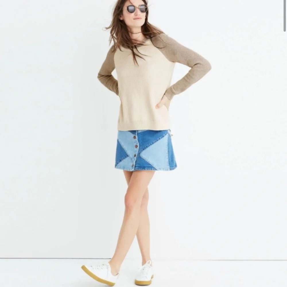 Madewell province cream cross back knit sweater - Picture 2 of 6